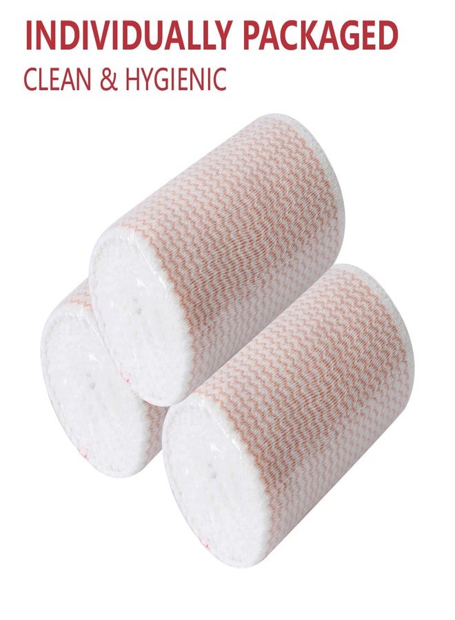 LINXIU 6 Pack 3 Inch Elastic Bandage Wrap with Self-Closure Compression Wrap Bandages for Arms and Elbows, Red Trim - Image 5